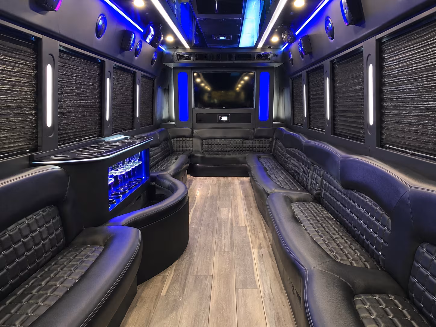Miami Gardens Private Event Transportation party bus interior