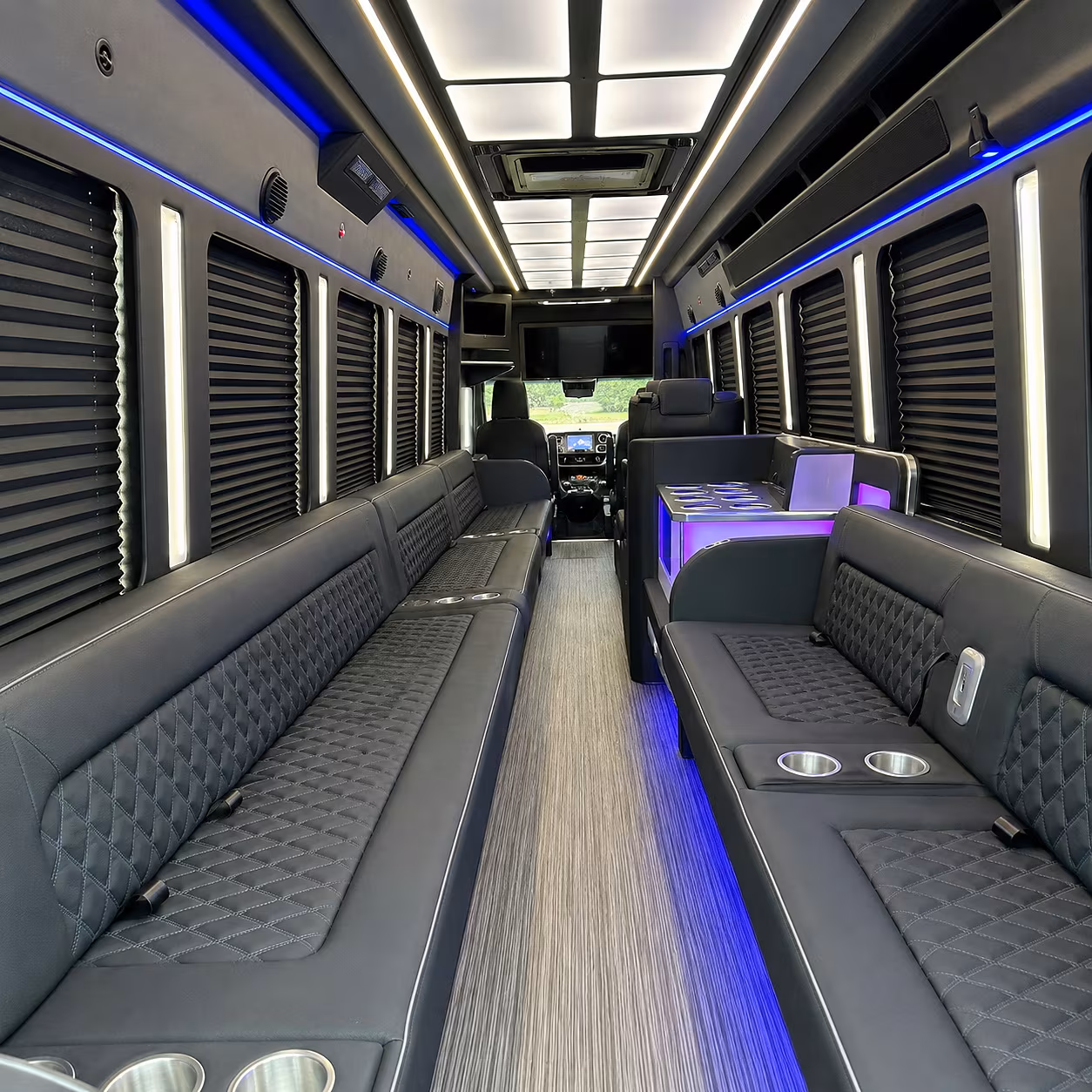 Miami Gardens Sporting Event Transportation party bus interior