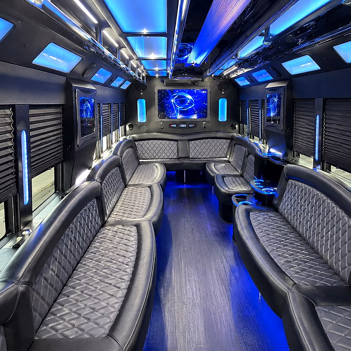 Miami Gardens Sporting Event Transportation party bus interior