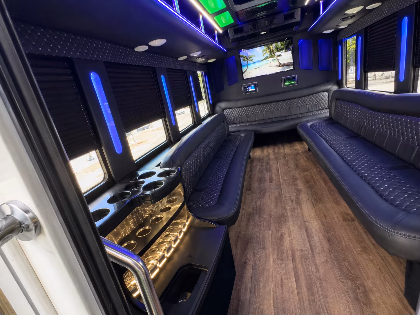 Miami Gardens Wedding Transportation party bus exterior