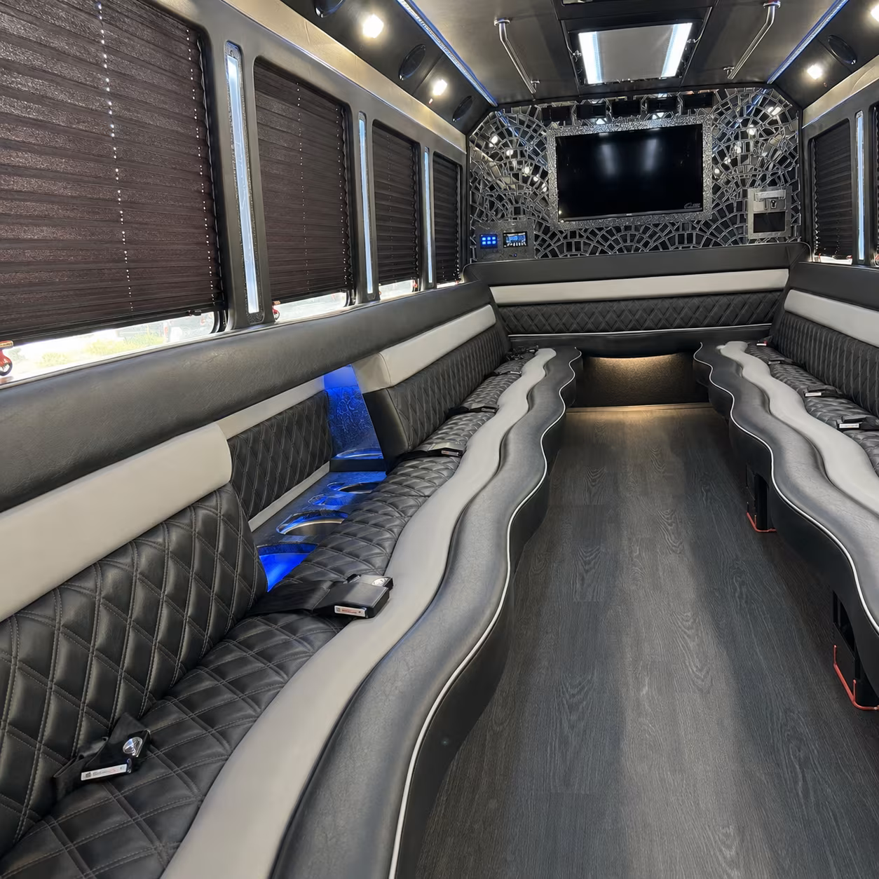 Miami Gardens Wedding Transportation onboard seating