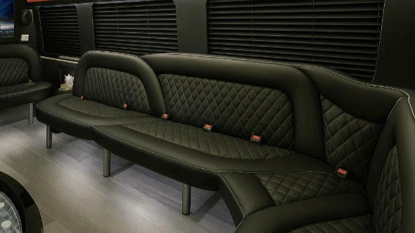 Interior of Charter Bus Company Lauderhill's 15 Passenger Party Bus in Lauderhill