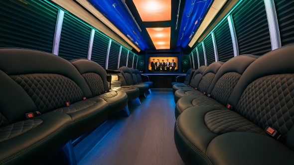 Interior of Charter Bus Company Doral's 20 Passenger Party Bus in Doral