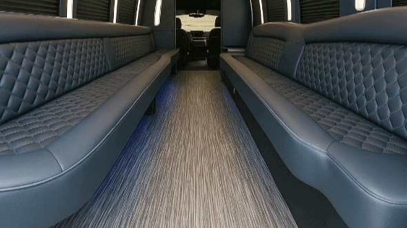 Interior of Charter Bus Company Hialeah's 20 Passenger Party Bus in Hialeah