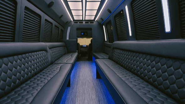 Interior of Miami Gardens Party Bus Company's 25 Passenger Party Bus in Miami Gardens