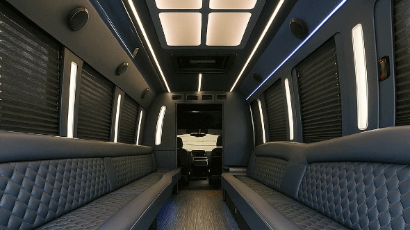 Interior of Miami Gardens Party Bus Company's 28 Passenger Party Bus in Miami Gardens
