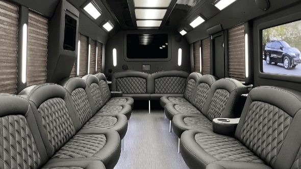 Interior of Charter Bus Company Plantation's 28 Passenger Party Bus in Plantation