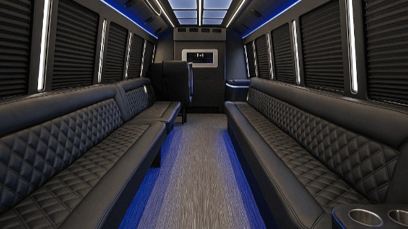 Interior of Miami Gardens Party Bus Company's 30 Passenger Party Bus in Miami Gardens