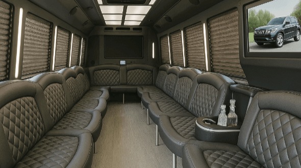 Interior of Charter Bus Company Miramar's 30 Passenger Party Bus in Miramar