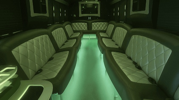 Interior of Charter Bus Company Plantation's 30 Passenger Party Bus in Plantation