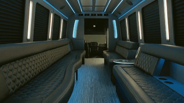 Interior of Charter Bus Company Doral's 40 Passenger Party Bus in Doral