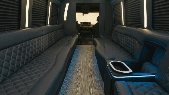 Interior of Charter Bus Company Hollywood's 40 Passenger Party Bus in Hollywood