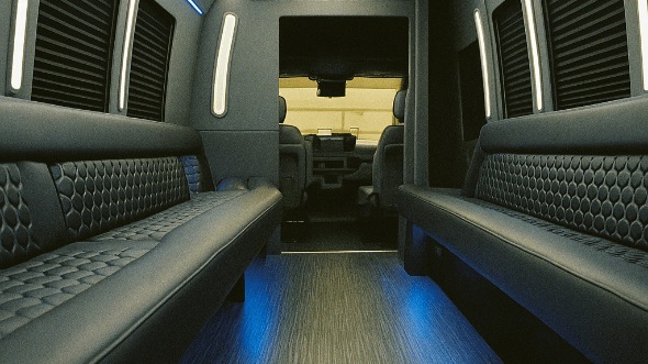 Interior of Miami Gardens Party Bus Company's 40 Passenger Party Bus in Miami Gardens