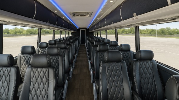Interior of Charter Bus Company Miami Gardens's ADA Charter Bus in Miami Gardens