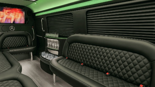 miami gardens 18 passenger party bus interior