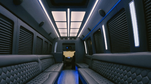 miami gardens 20 passenger party bus inside