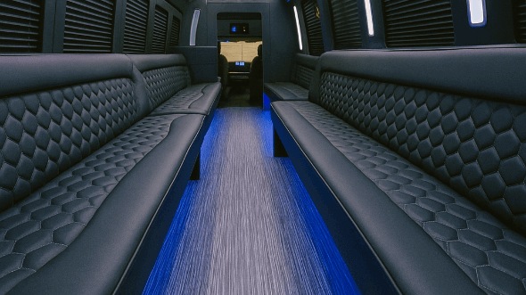 miami gardens 40 passenger party bus inside