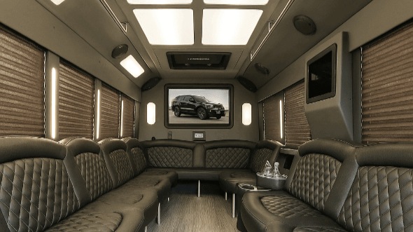 miami gardens 50 passenger party bus inside