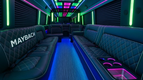 miami gardens 50 passenger party bus interior